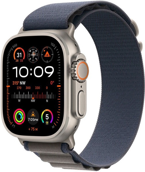 Apple Watch Ultra 2 GPS + Cellular 49mm Titanium Case with Medium Blue Alpine Loop