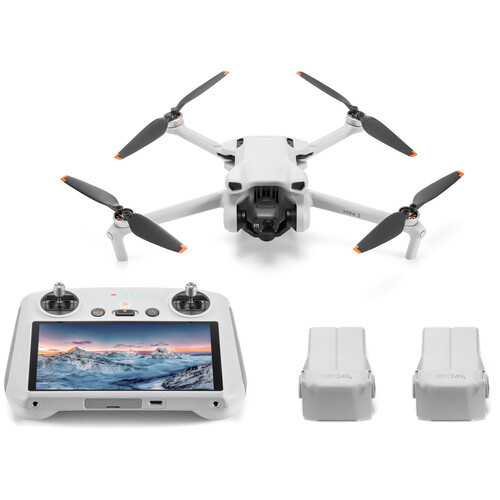 DJI Mini 4 Pro Folding Drone with RC 2 Remote (With Screen) Fly More Combo  Plus, 4K HDR, Under 249g, Omnidirectional Sensing, 3 Plus Batteries Bundle  with 3 Year CPS Extended Warranty