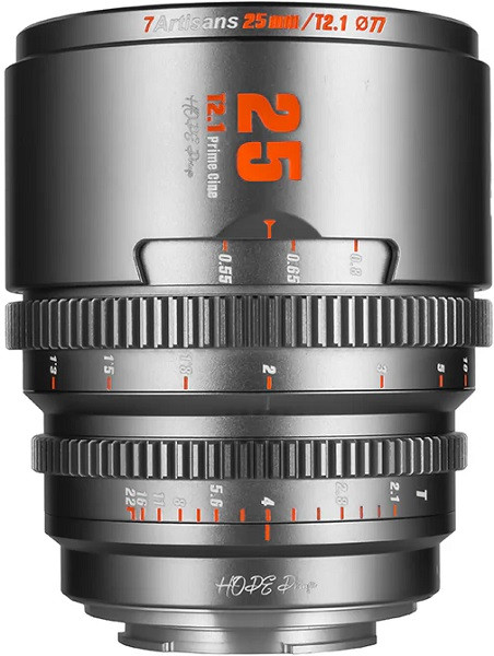 7Artisans 25mm T/2.1 Prime Cine Lens Titanium (Fuji X Mount)