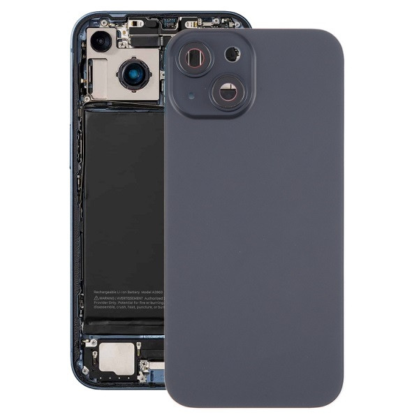 Battery Back Cover with Camera Lens Cover + MagSafe Magnet for iPhone 15 (Black)