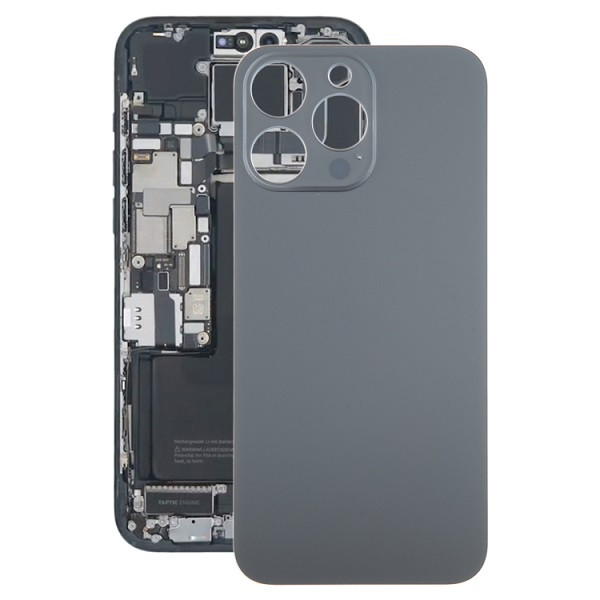 Glass Battery Back Cover for iPhone 15 Pro (Black)