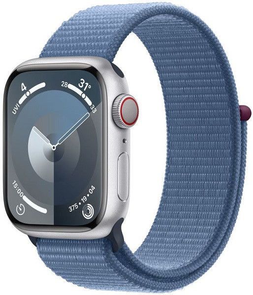 Apple Watch Series 9 GPS + Cellular 41mm Silver Aluminium Case with Blue Sport Loop
