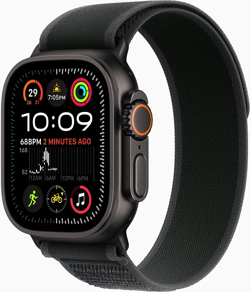 Apple Watch Ultra 2 GPS + Cellular 49mm Black Titanium Case with M/L Black Trail Loop