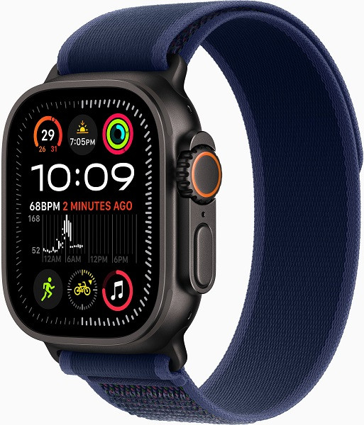 Apple Watch Ultra 2 GPS + Cellular 49mm Black Titanium Case with M/L Blue Trail Loop