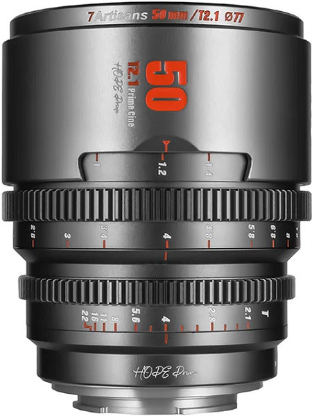 7Artisans 50mm T/2.1 Prime Cine Lens Titanium (Fuji X Mount)