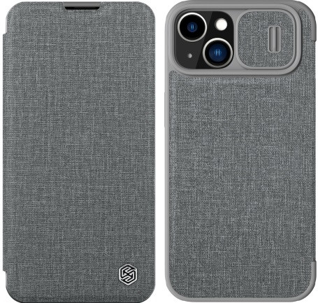 NILLKIN QIN Series Pro Leather Phone Case for iPhone 14 Plus (Grey)