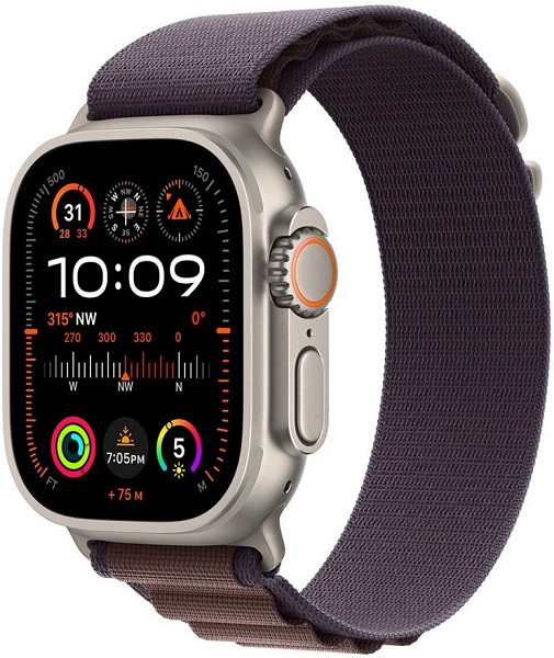 Apple Watch Ultra 2 GPS + Cellular 49mm Titanium Case with Medium Indigo Alpine Loop